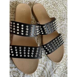 Women’s Catherine Malandrino Shoes Black Sandals Studded Size 10